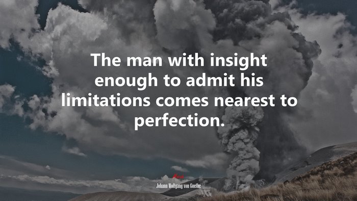 The man with insight enough to admit his limitations comes nearest to perfection. | Johann Wolfgang von Goethe quote