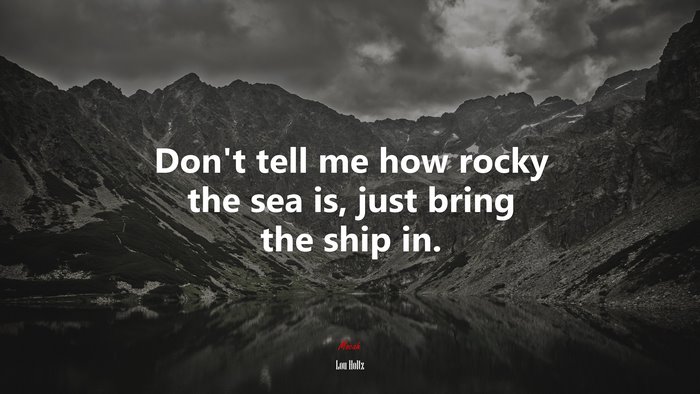 Don’t tell me how rocky the sea is, just bring the ship in. | Lou Holtz quote