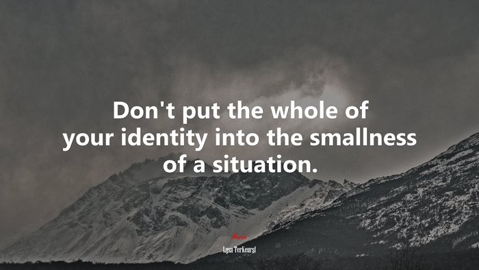 Don’t put the whole of your identity into the smallness of a situation. | Lysa TerKeurst quote