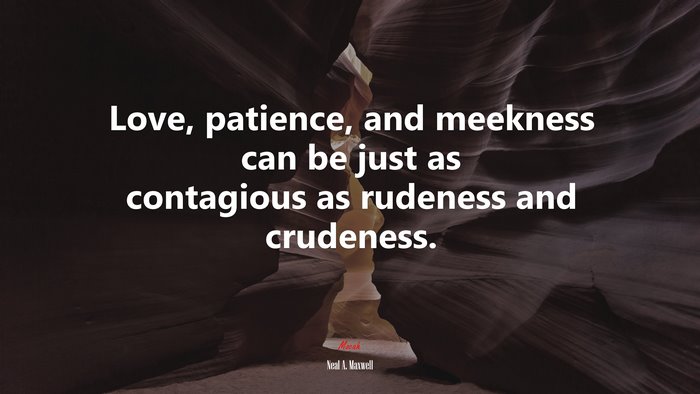 Love, patience, and meekness can be just as contagious as rudeness and crudeness. | Neal A. Maxwell quote