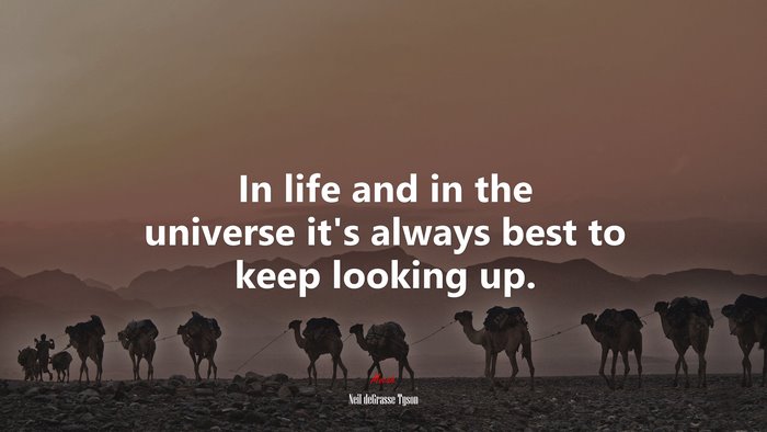 In life and in the universe it’s always best to keep looking up. | Neil deGrasse Tyson quote