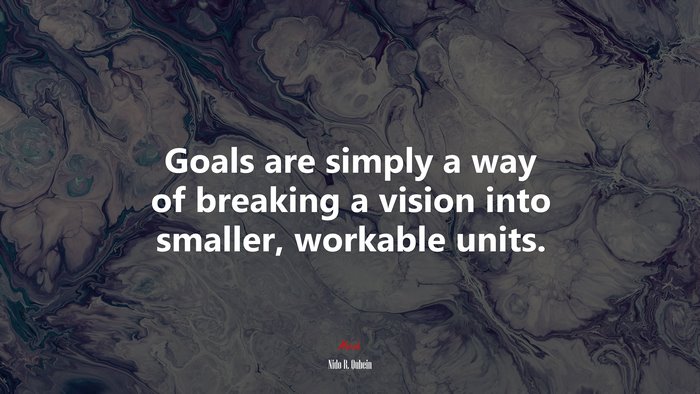 Goals are simply a way of breaking a vision into smaller, workable units. | Nido R. Qubein quote