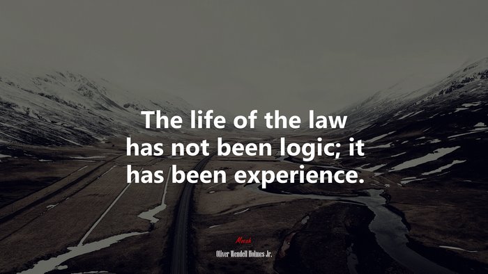 The life of the law has not been logic; it has been experience. | Oliver Wendell Holmes Jr. quote