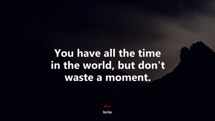 You have all the time in the world, but don’t waste a moment. | Ram Dass quote