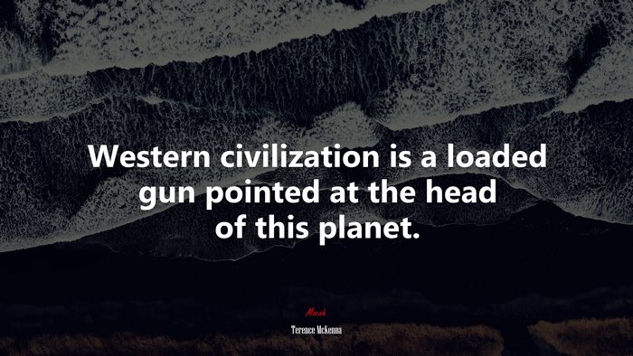 Western civilization is a loaded gun pointed at the head of this planet. | Terence McKenna quote