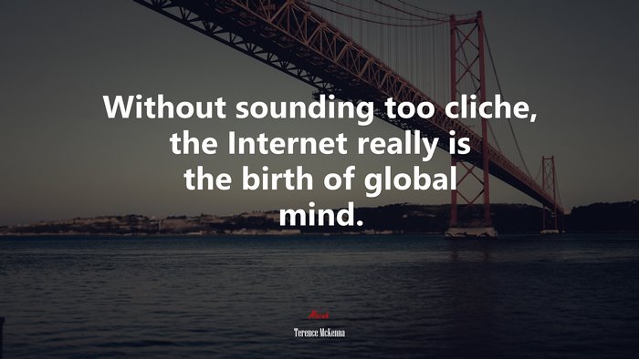 Without sounding too cliche, the Internet really is the birth of global mind. | Terence McKenna quote