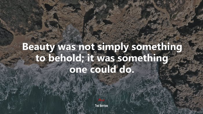 Beauty was not simply something to behold; it was something one could do. | Toni Morrison quote