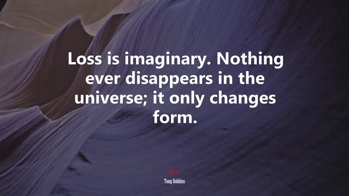 Loss is imaginary. Nothing ever disappears in the universe; it only changes form. | Tony Robbins quote
