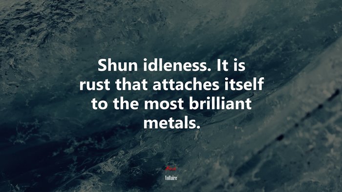 Shun idleness. It is rust that attaches itself to the most brilliant metals. | Voltaire quote