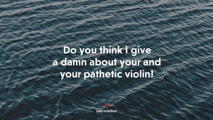 Do you think I give a damn about your and your pathetic violin? | Ludwig van Beethoven quote