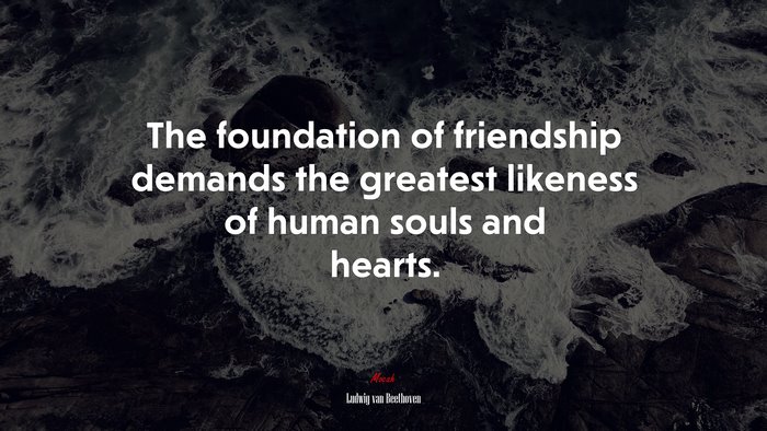 The foundation of friendship demands the greatest likeness of human souls and hearts. | Ludwig van Beethoven quote
