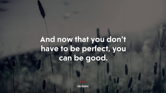 And now that you don’t have to be perfect, you can be good. | John Steinbeck quote