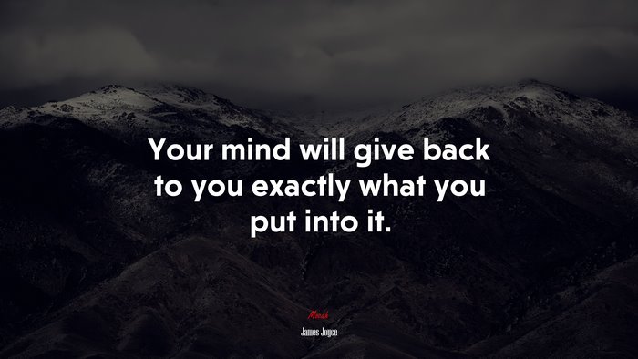Your mind will give back to you exactly what you put into it. | James Joyce quote
