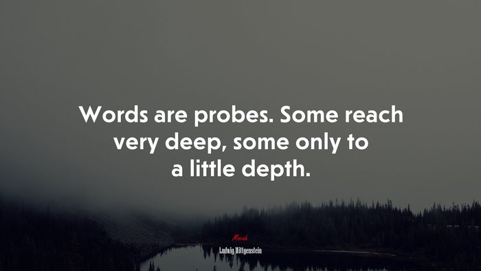 Words are probes. Some reach very deep, some only to a little depth. | Ludwig Wittgenstein quote