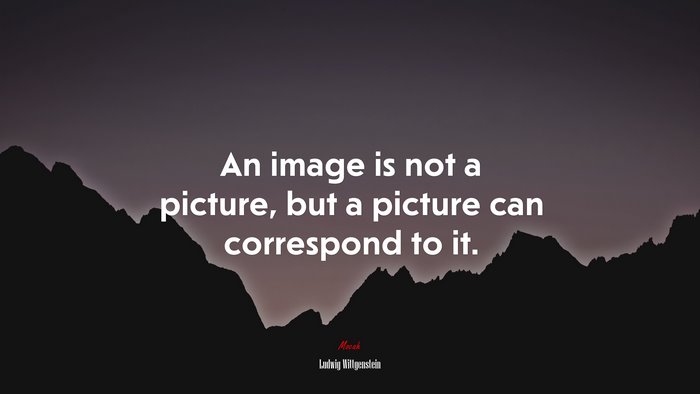 An image is not a picture, but a picture can correspond to it. | Ludwig Wittgenstein quote