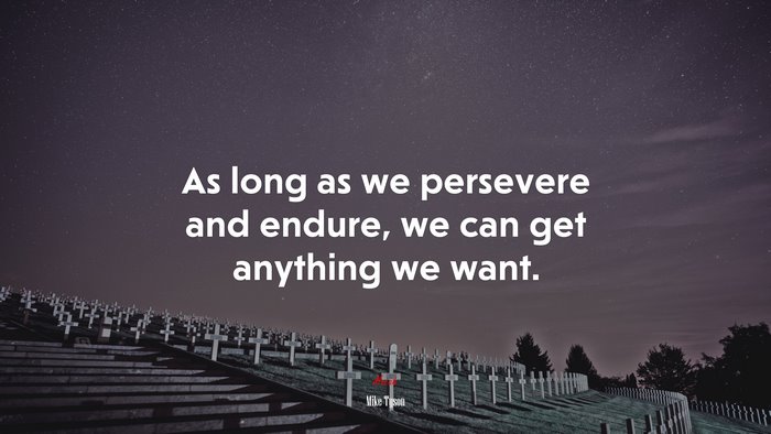 As long as we persevere and endure, we can get anything we want. | Mike Tyson quote