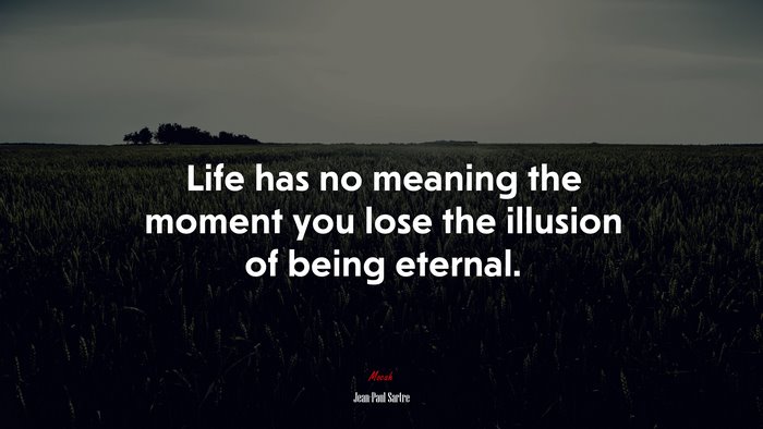 Life has no meaning the moment you lose the illusion of being eternal. | Jean-Paul Sartre quote