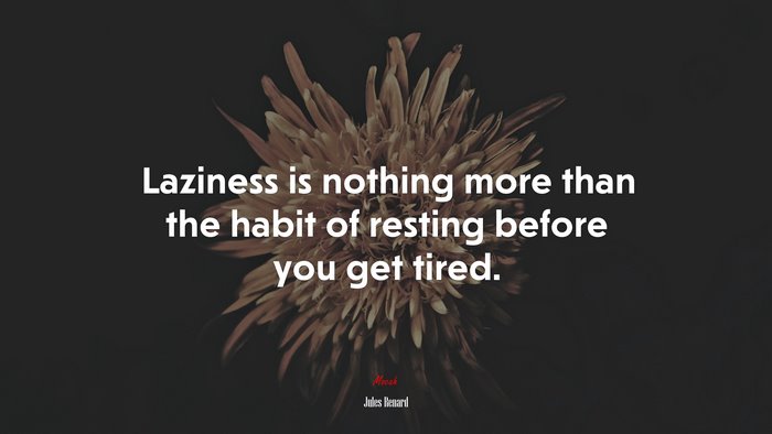 Laziness is nothing more than the habit of resting before you get tired. | Jules Renard quote