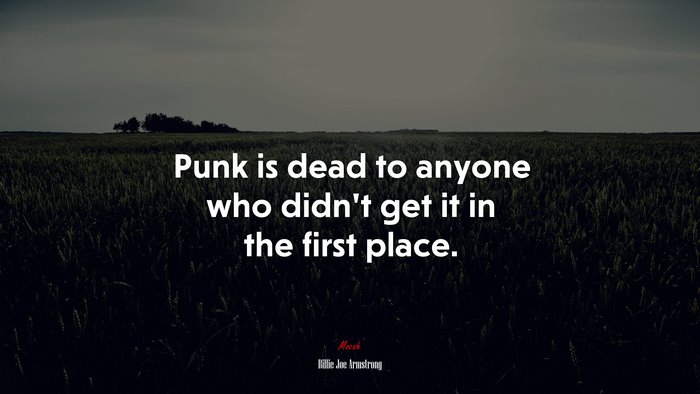 Punk is dead to anyone who didn’t get it in the first place. | Billie Joe Armstrong quote