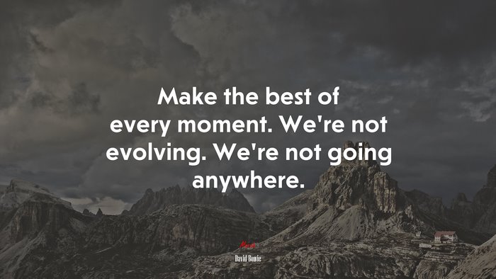 Make the best of every moment. We’re not evolving. We’re not going anywhere. | David Bowie quote