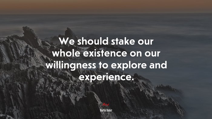 We should stake our whole existence on our willingness to explore and experience. | Martin Buber quote