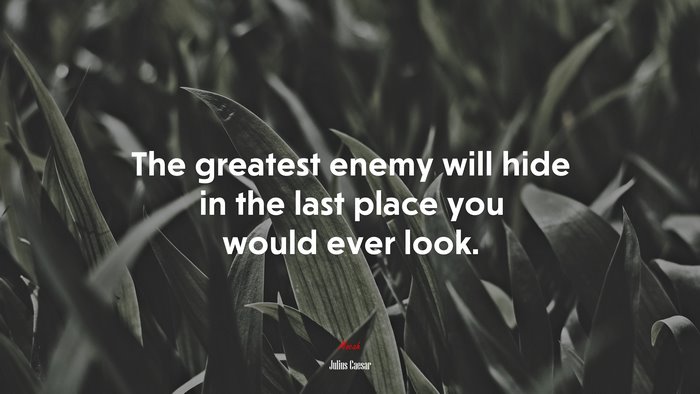 The greatest enemy will hide in the last place you would ever look. | Julius Caesar quote
