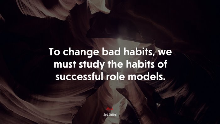 To change bad habits, we must study the habits of successful role models. | Jack Canfield quote