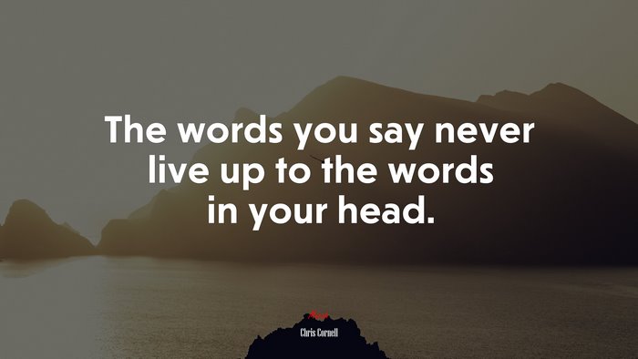 The words you say never live up to the words in your head. | Chris Cornell quote