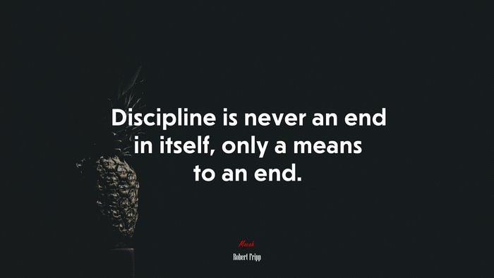 Discipline is never an end in itself, only a means to an end. | Robert Fripp quote