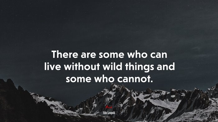 There are some who can live without wild things and some who cannot. | Aldo Leopold quote