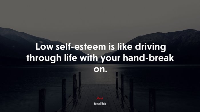 Low self-esteem is like driving through life with your hand-break on. | Maxwell Maltz quote