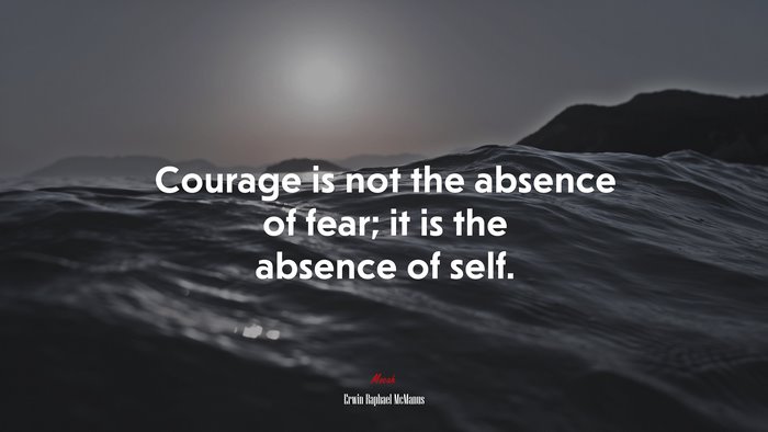 Courage is not the absence of fear; it is the absence of self. | Erwin Raphael McManus quote