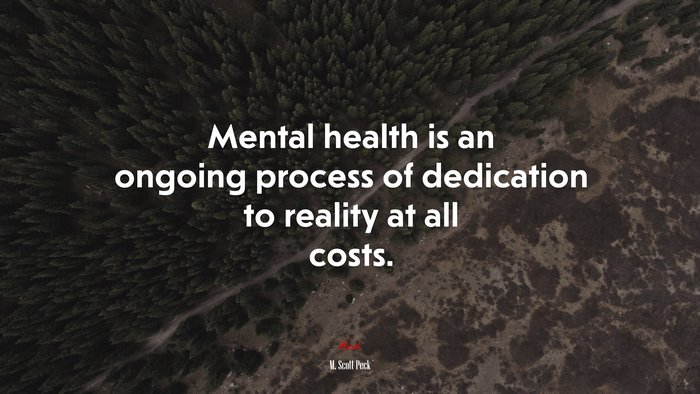 Mental health is an ongoing process of dedication to reality at all costs. | M. Scott Peck quote