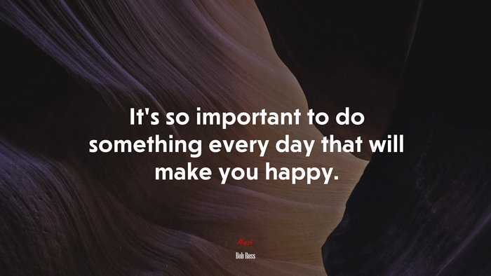 It’s so important to do something every day that will make you happy. | Bob Ross quote