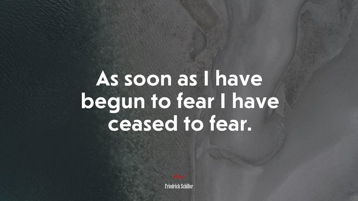 As soon as I have begun to fear I have ceased to fear. | Friedrich Schiller quote