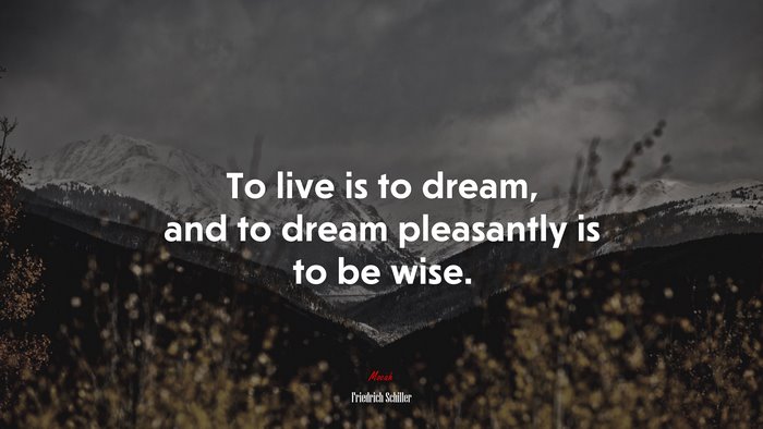 To live is to dream, and to dream pleasantly is to be wise. | Friedrich Schiller quote