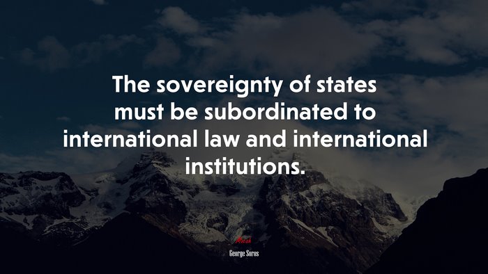 The sovereignty of states must be subordinated to international law and international institutions. | George Soros quote