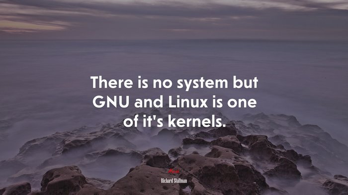 There is no system but GNU and Linux is one of it’s kernels. | Richard Stallman quote