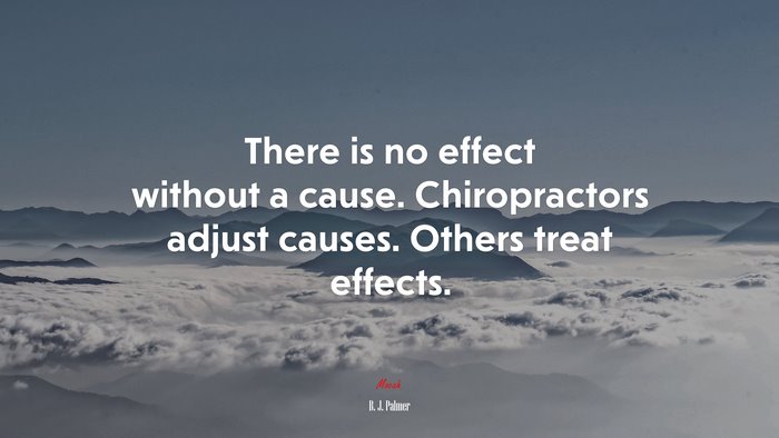 There is no effect without a cause. Chiropractors adjust causes. Others treat effects. | B. J. Palmer quote