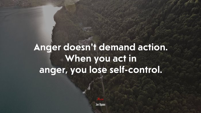 Anger doesn’t demand action. When you act in anger, you lose self-control. | Joe Hyams quote