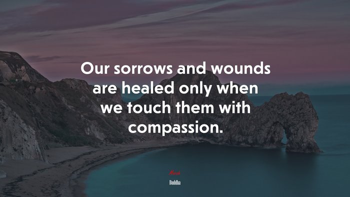 Our sorrows and wounds are healed only when we touch them with compassion. | Buddha quote