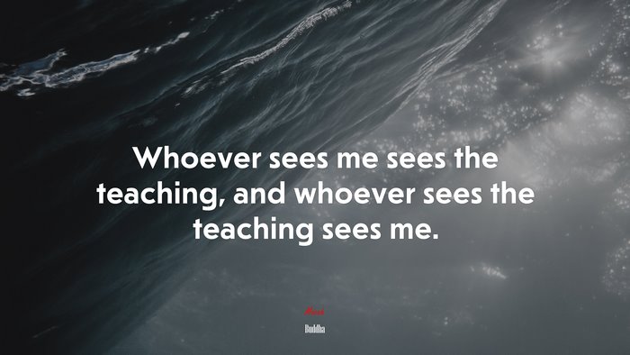 Whoever sees me sees the teaching, and whoever sees the teaching sees me. | Buddha quote
