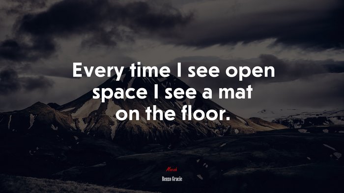 Every time I see open space I see a mat on the floor. | Renzo Gracie quote
