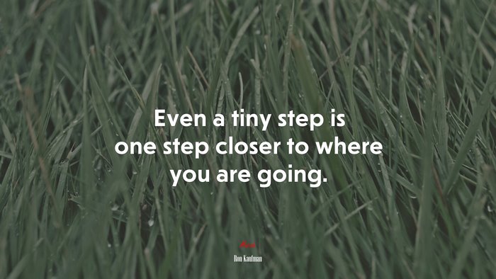 Even a tiny step is one step closer to where you are going. | Ron Kaufman quote