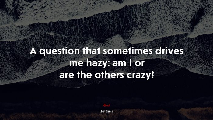 A question that sometimes drives me hazy: am I or are the others crazy? | Albert Einstein quote