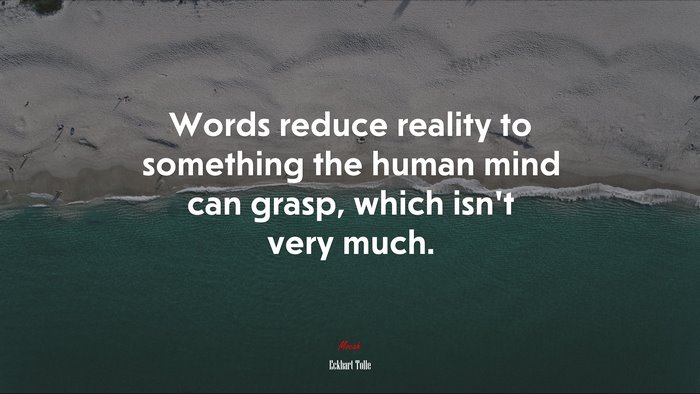 Words reduce reality to something the human mind can grasp, which isn’t very much. | Eckhart Tolle quote