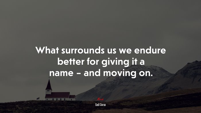 What surrounds us we endure better for giving it a name – and moving on. | Emil Cioran quote