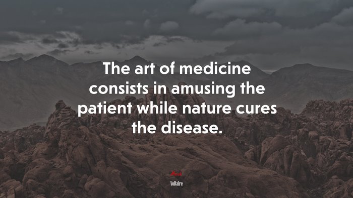The art of medicine consists in amusing the patient while nature cures the disease. | Voltaire quote