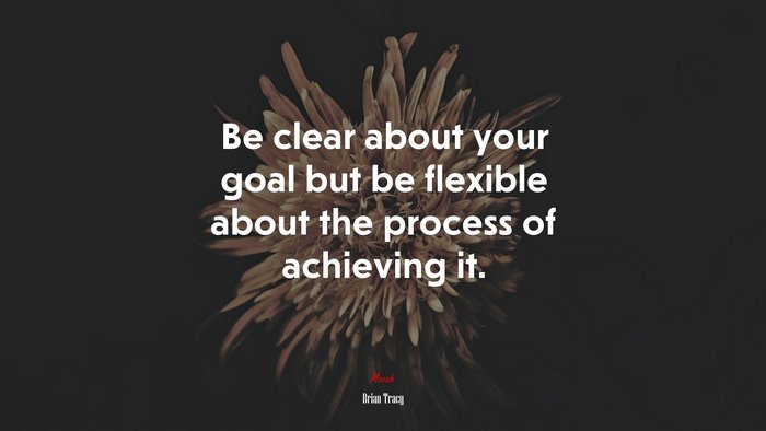 Be clear about your goal but be flexible about the process of achieving it. | Brian Tracy quote
