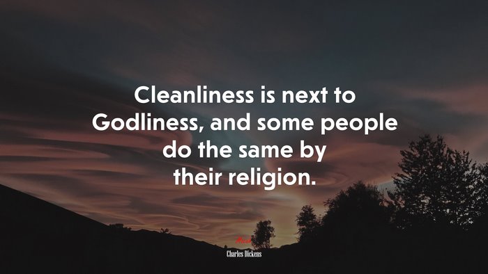 Cleanliness is next to Godliness, and some people do the same by their religion. | Charles Dickens quote